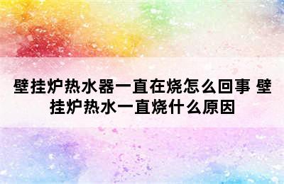 壁挂炉热水器一直在烧怎么回事 壁挂炉热水一直烧什么原因